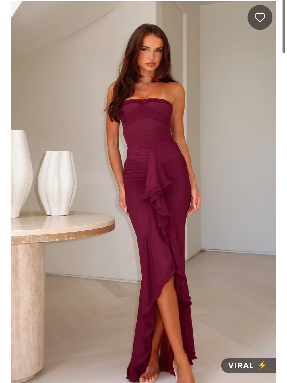 White Fox Still Got It Mesh Maxi Dress Dark Burgundy